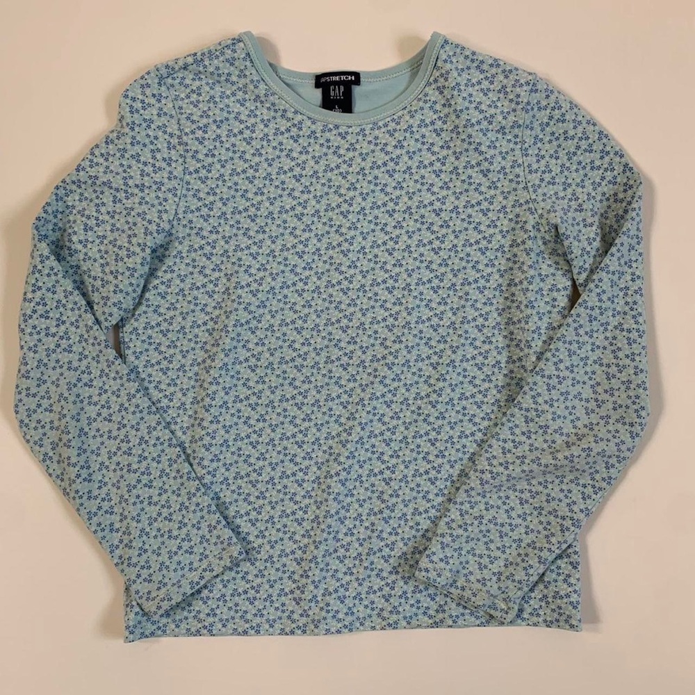 Blue Floral Gap Strech Long Sleeve